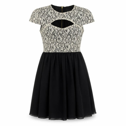 Front view of Missguided women’s black a-line, size UK 10