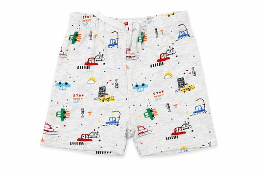 Front view of George Baby Grey Geometric Cropped Leggings, size 9-12, Months - Cars