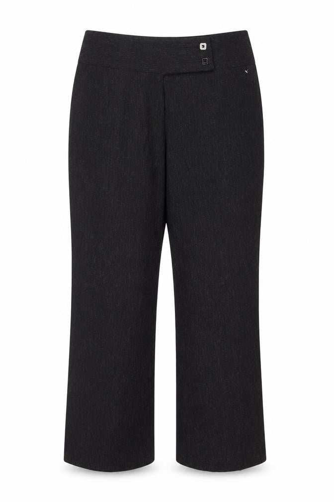 Front view of Marks & Spencer women’s grey trousers, size UK 16, 30-inch leg