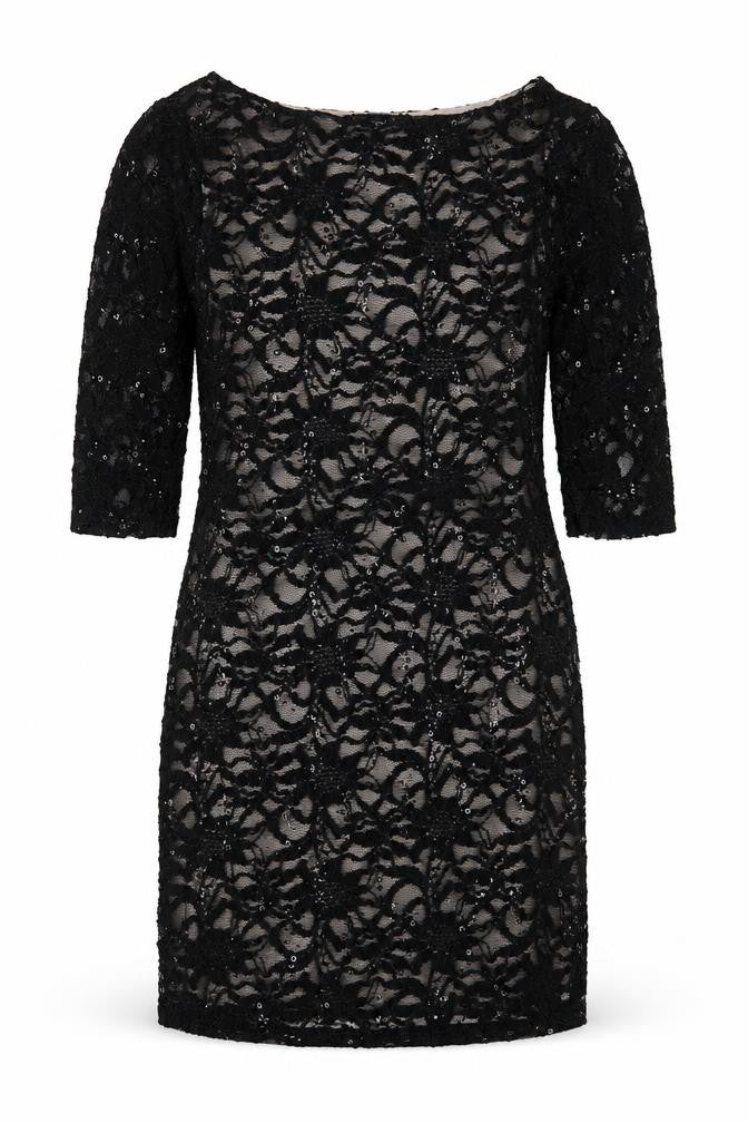 Evie Womens Black  Lace Pencil Dress  Size 10