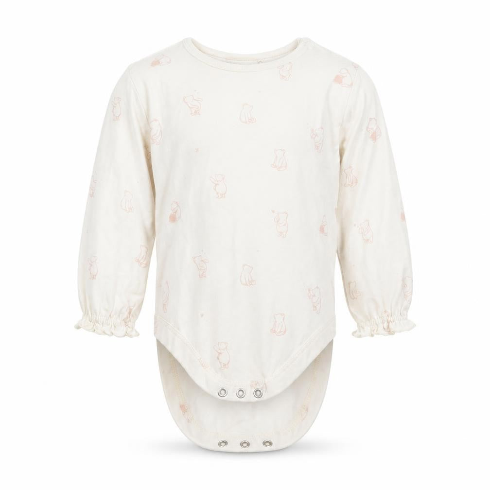 George Girls Beige Geometric  Babygrow One-Piece Size 6-9 Months  - Winnie the Pooh