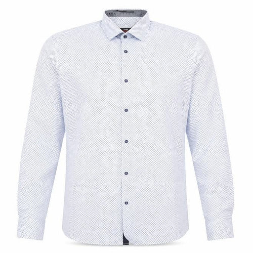 George Mens Blue Polka Dot   Dress Shirt Size 14