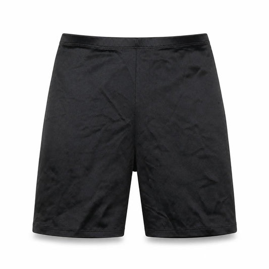 Front view of Topshop women’s black biker shorts, size UK 6