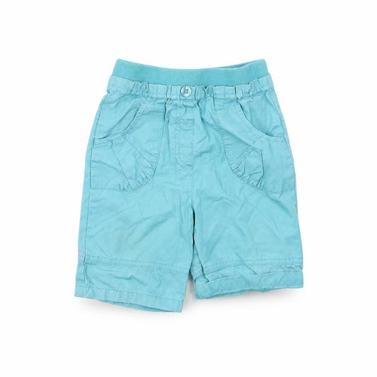 Front view of MINIMODE Baby Blue Cargo Trousers, size 12-18, Months
