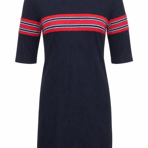 Pull&Bear Womens Blue Striped  T-Shirt Dress  Size S