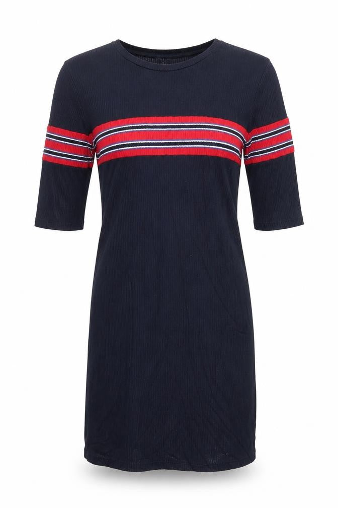 Pull&Bear Womens Blue Striped T-Shirt Dress Size S
