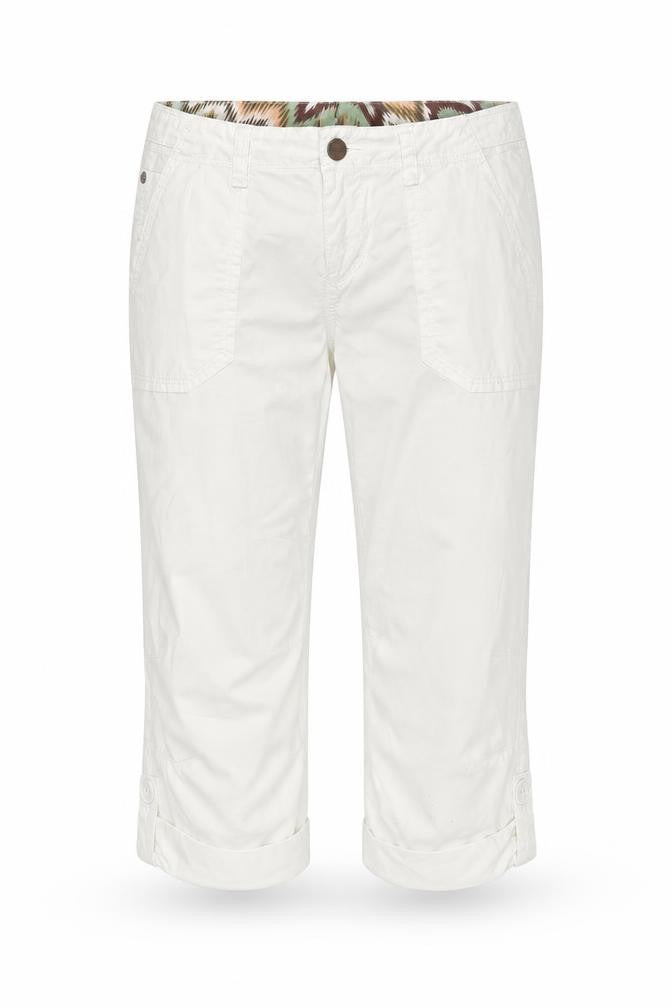Front view of Sanctuary women’s white cropped trousers, size UK 30, in, 20-inch leg