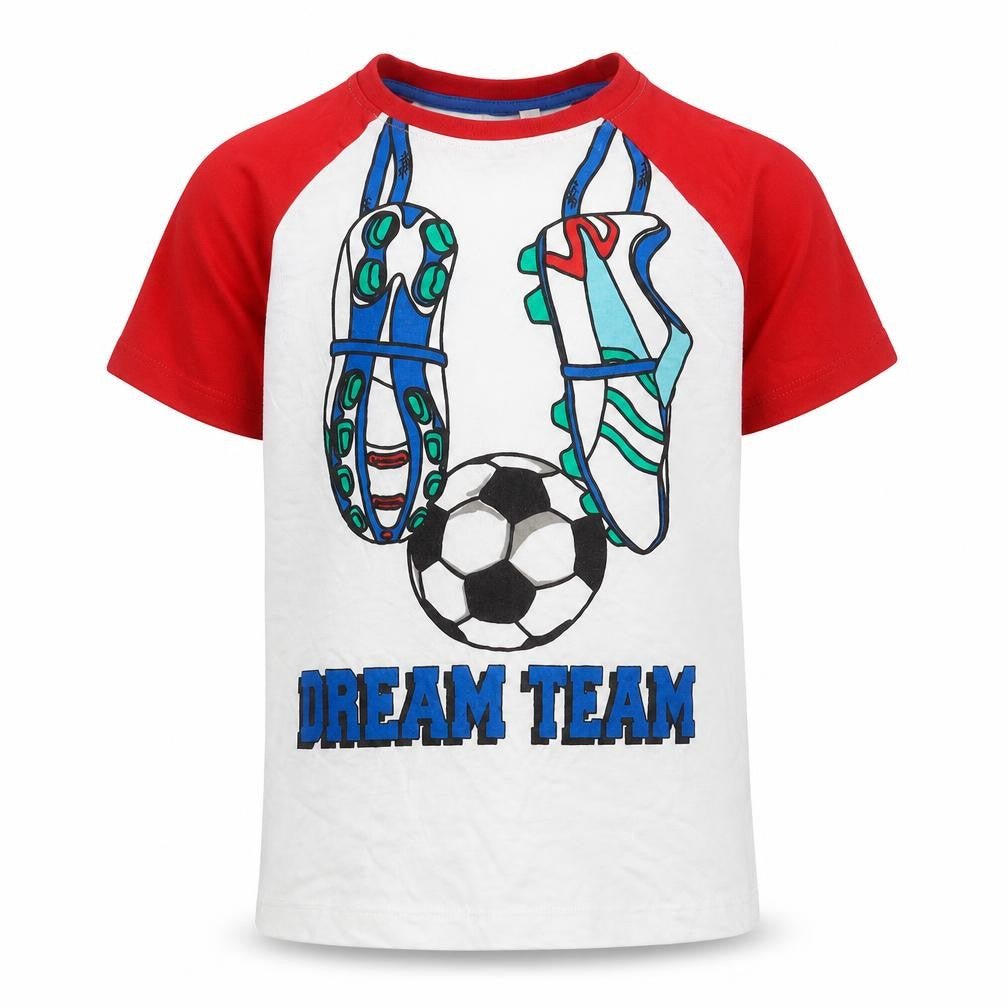 Blue Zoo Boys White Solid   Pyjama Top Size 6-7 Years  - Football Boot