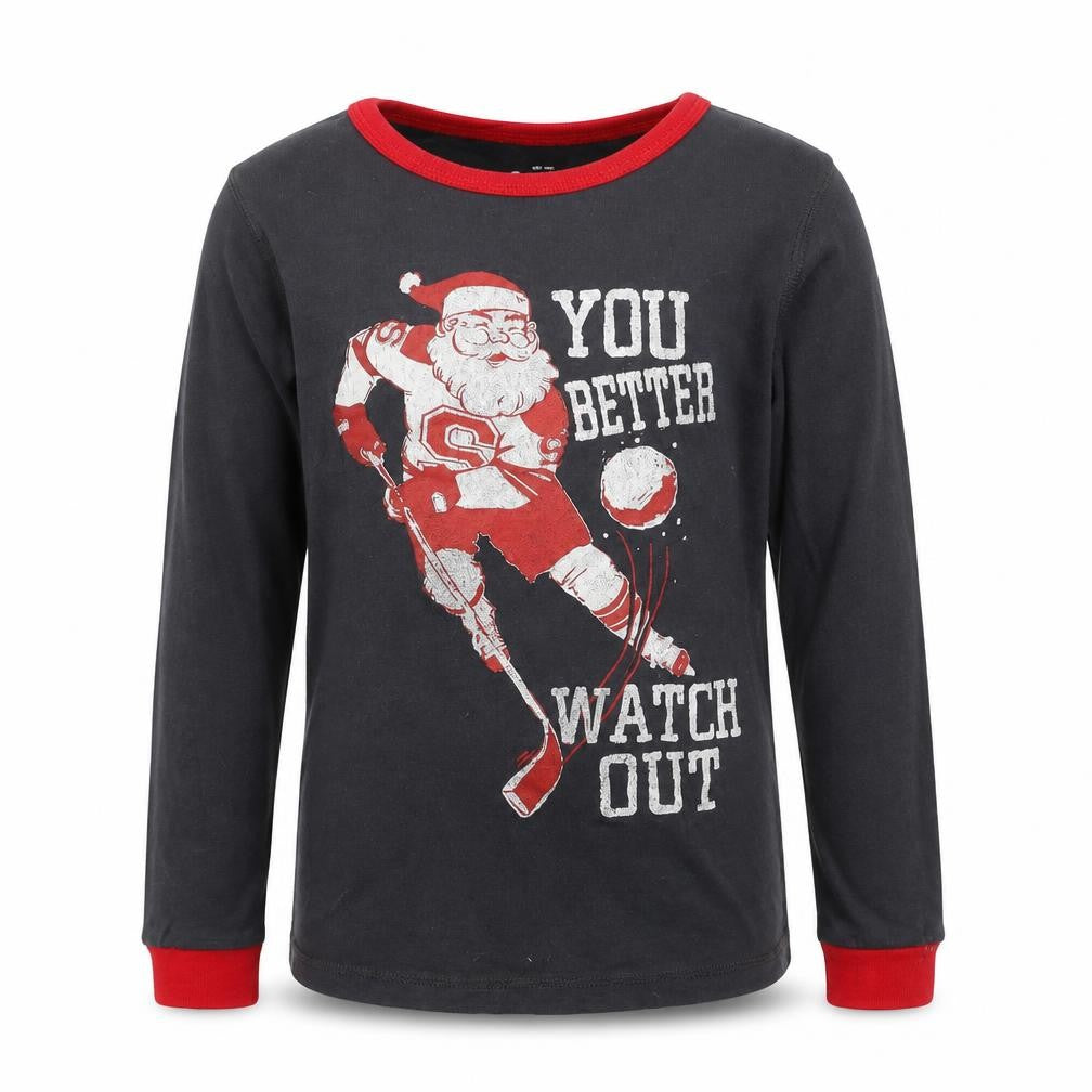 Front view of Oshkosh boys’ grey solid pyjama top, size 10, years - christmas