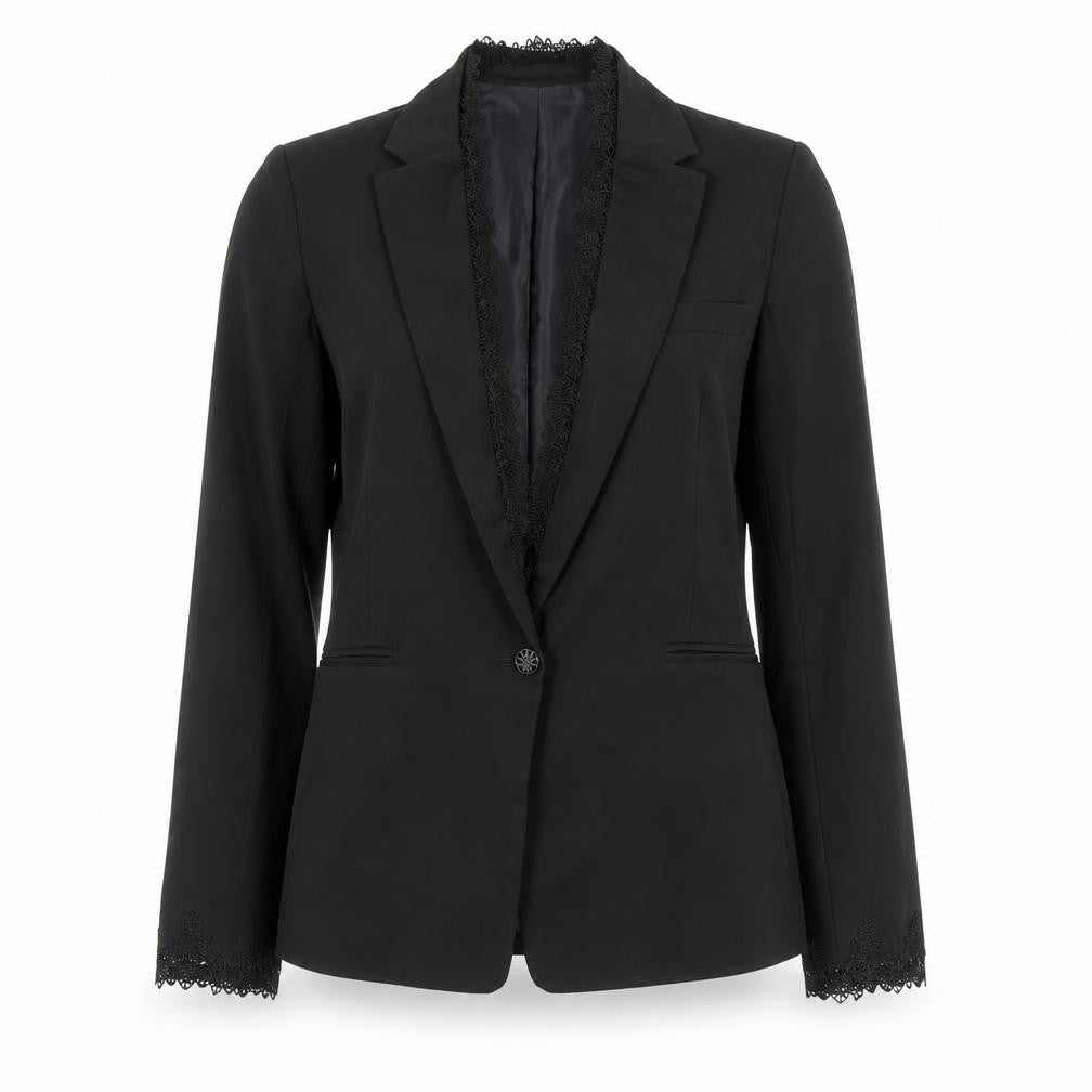 Front view of Studio Mouthy women’s black jacket blazer, size UK 10