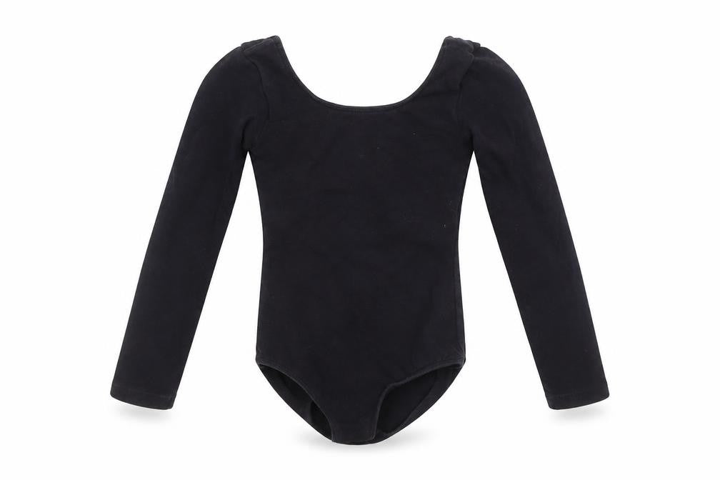 Front view of Bloch girls’ black basic t-shirt, size 5-6, years