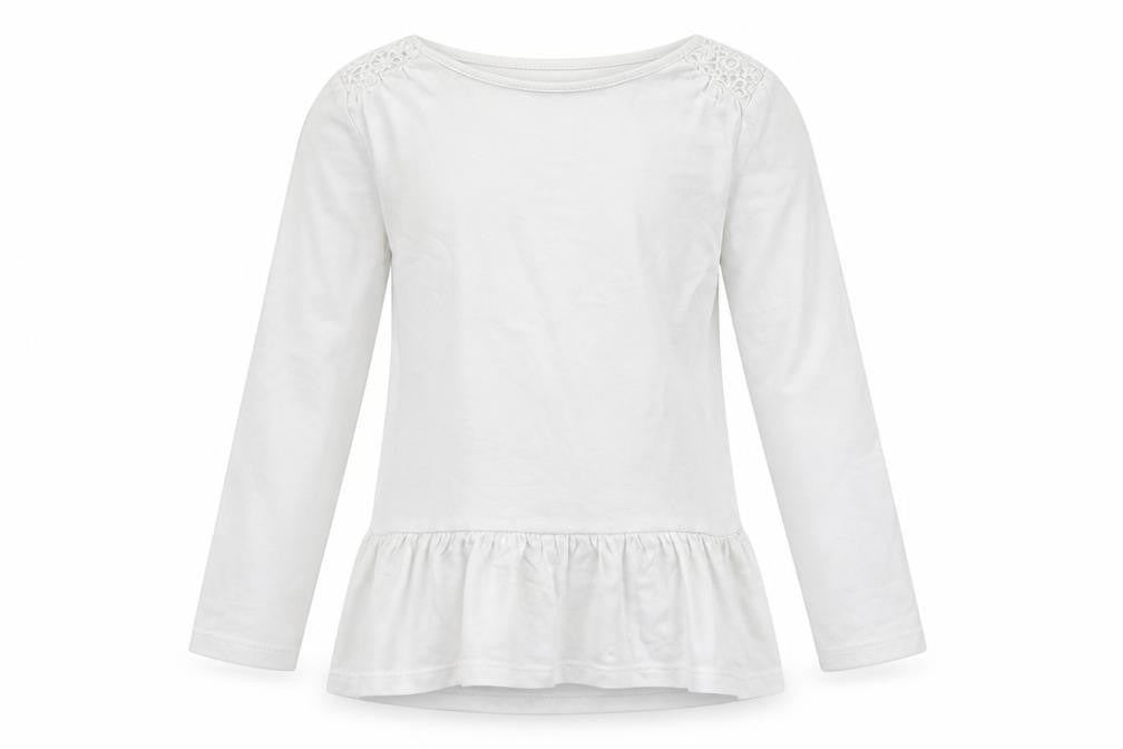 Front view of Tu girls’ white basic t-shirt, size 7, years