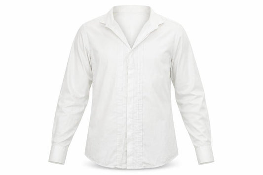 Front view of Tailor & Cutter men’s white button-up, size 15.5