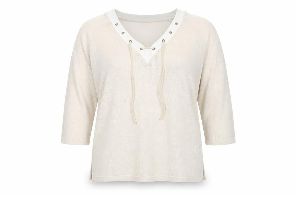 Front view of Dorothy Perkins women’s beige jumper, size UK 20