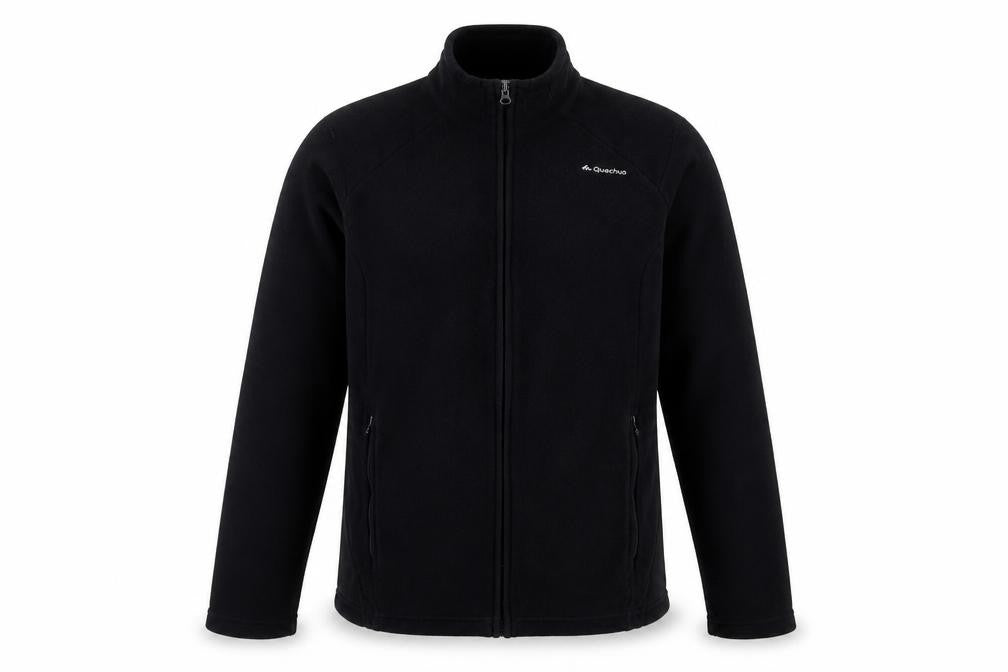 Front view of Quechua women’s blue fleece jacket, size L