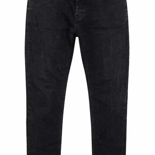 Denim & Co. Womens Black  Denim Tapered Jeans Size 38 L30 in