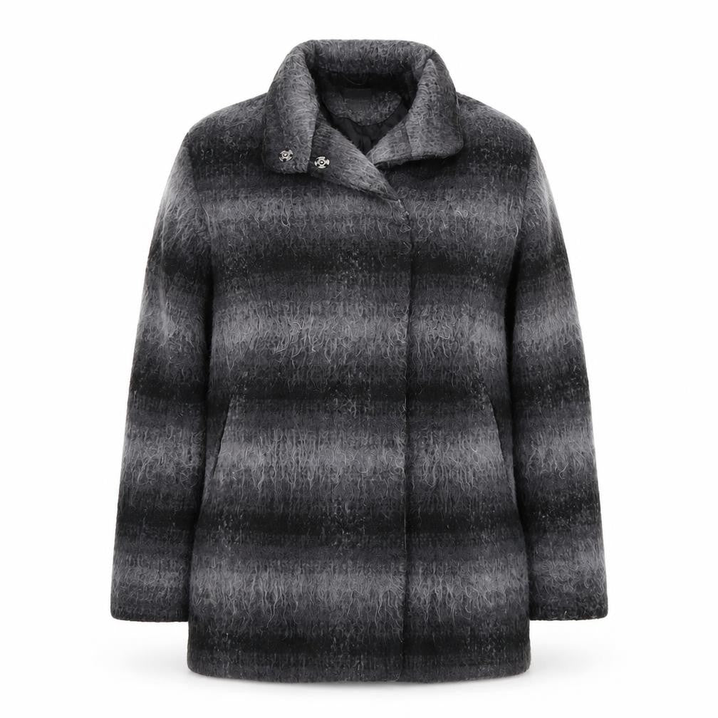Front view of Primark women’s grey overcoat coat, size UK 6