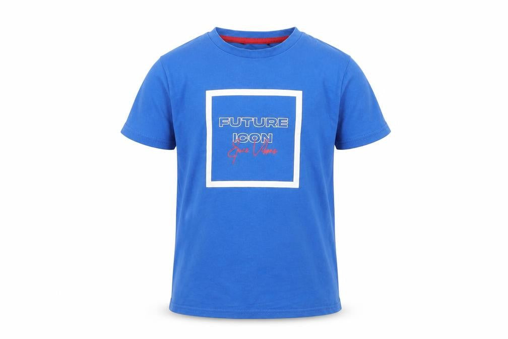Front view of George boys’ blue basic t-shirt, size 5-6, years