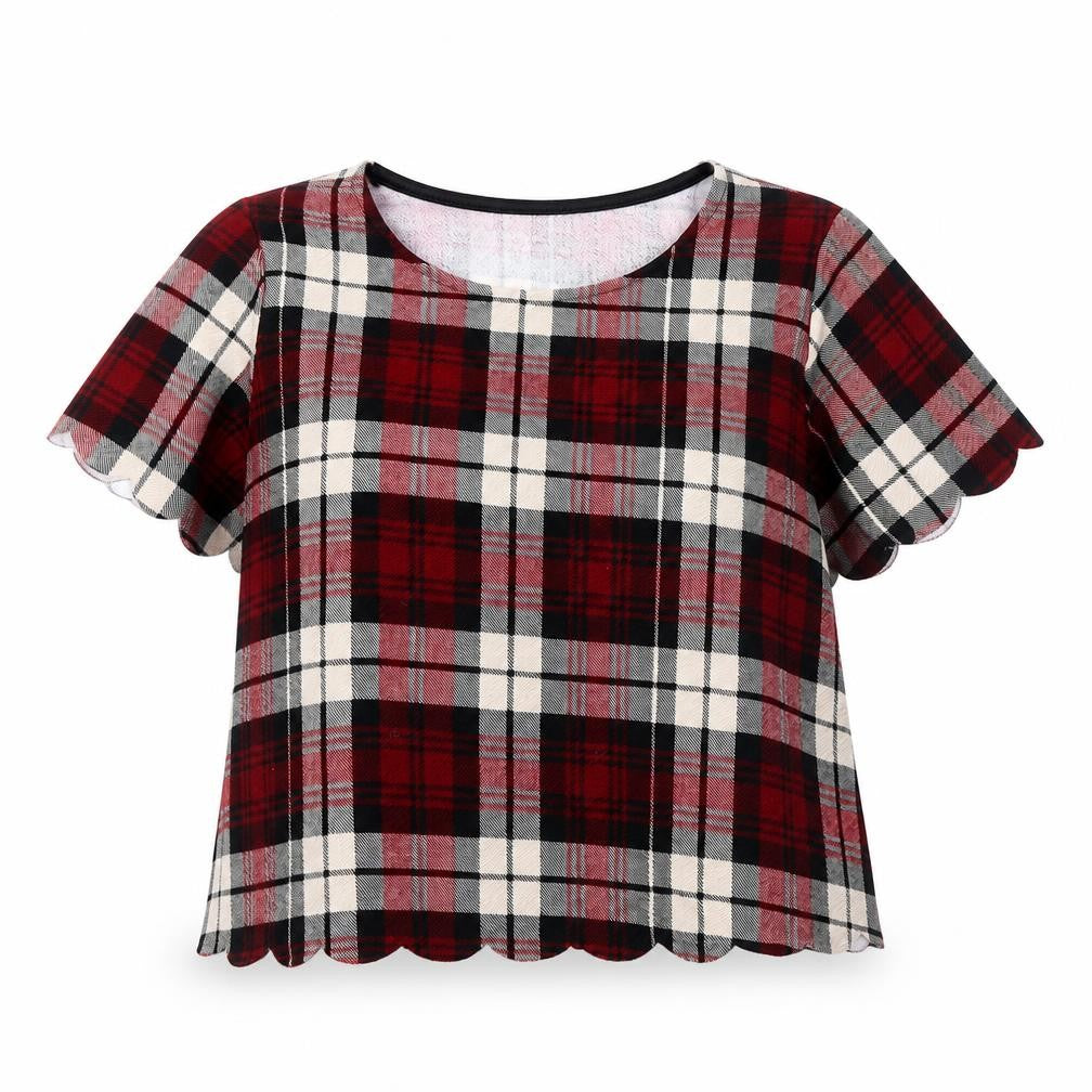 Cameo Rose Womens Red Check Basic Blouse Size 10
