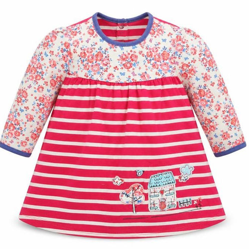 Mini Club Girls Pink Floral  T-Shirt Dress  Size 6-9 Months