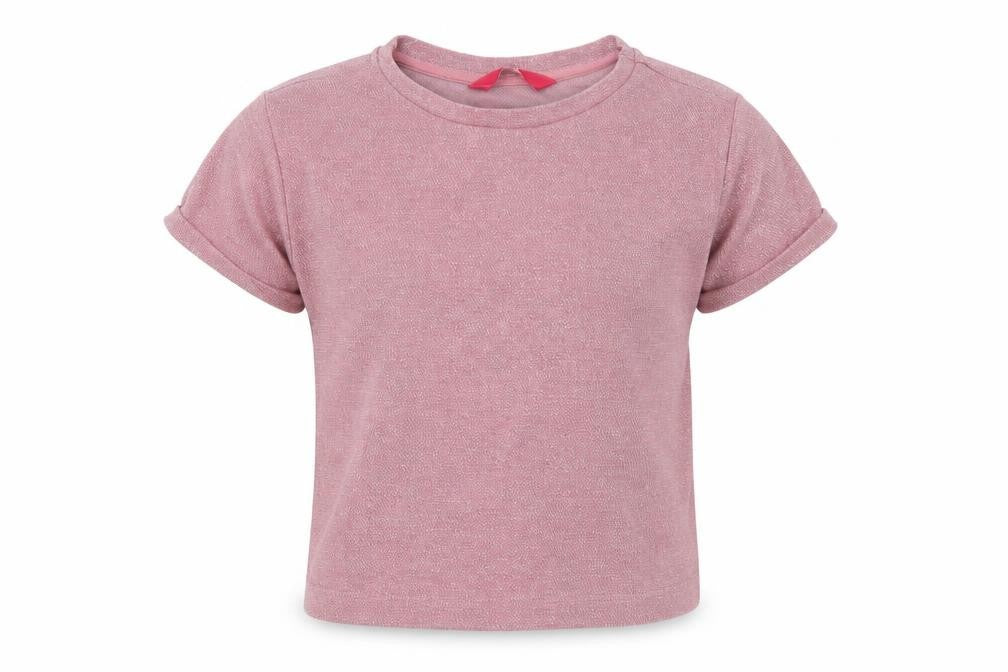 Front view of YD girls’ pink basic t-shirt, size 11, years