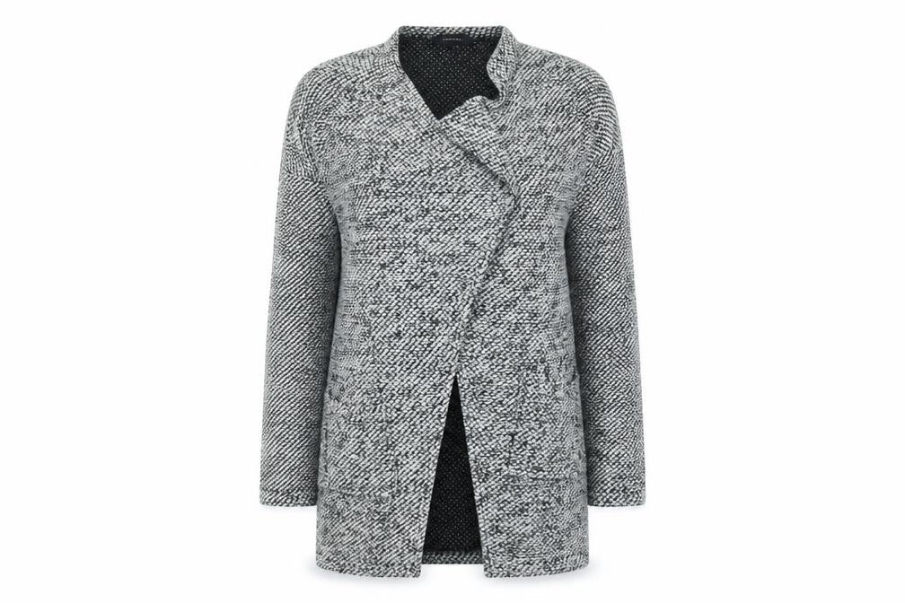 Front view of Atmosphere women’s grey cardigan jumper, size M