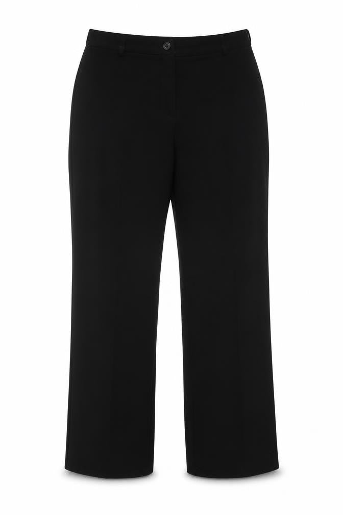 Front view of ASSERT women’s black trousers, size UK 14, 29-inch leg
