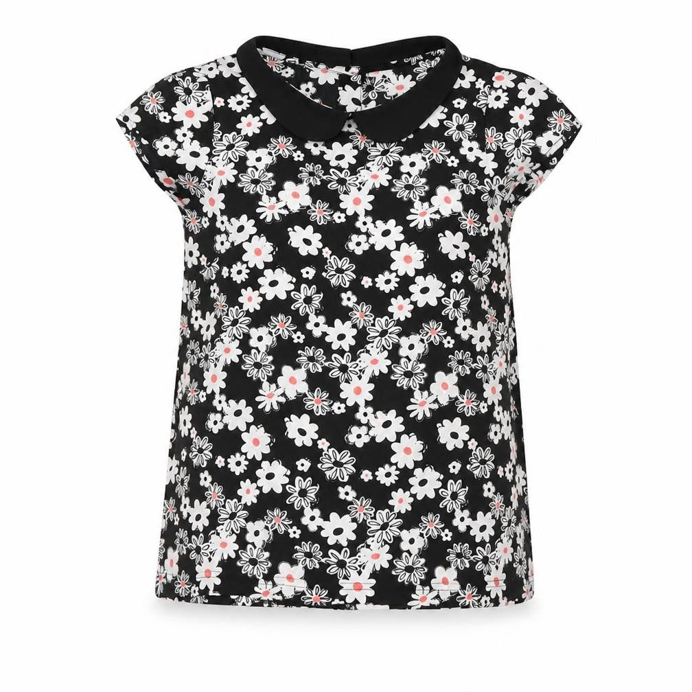 Front view of Marks & Spencer girls’ multicoloured floral basic t-shirt, size 10-11, years