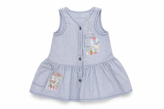 Front view of Next Baby Blue Striped A-Line, size 6-9, Months