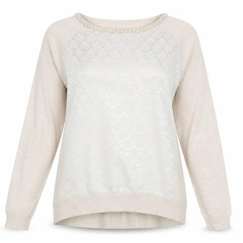 Oasis Womens Beige Floral  Pullover Jumper Size S