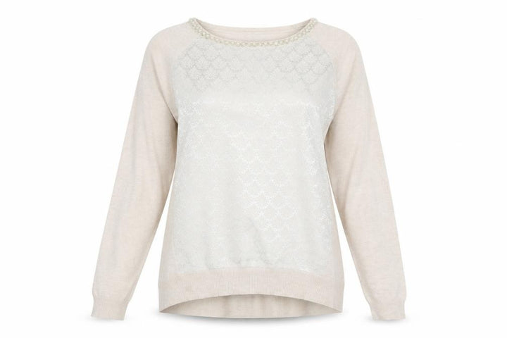 Oasis Womens Beige Floral  Pullover Jumper Size S