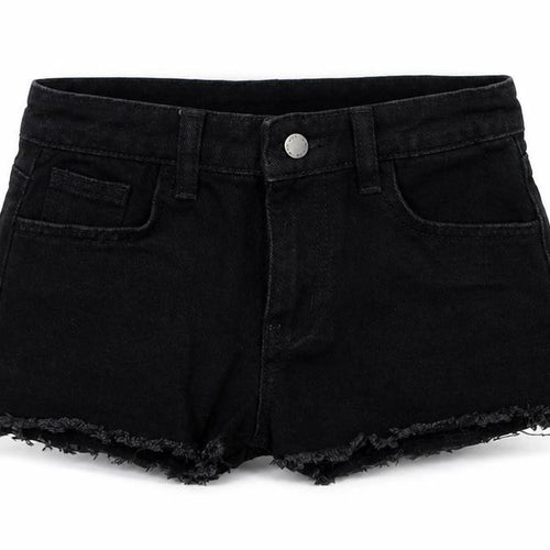 SheIn Girls Black  Denim Hot Pants Shorts Size 9 Years