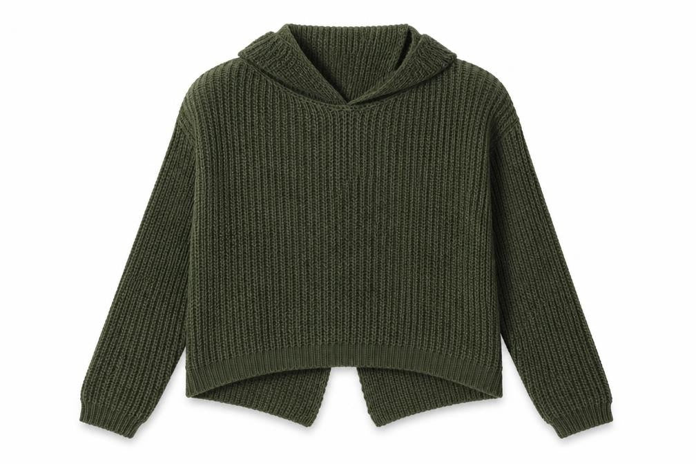 Front view of Misspap women’s green knit jumper, size S