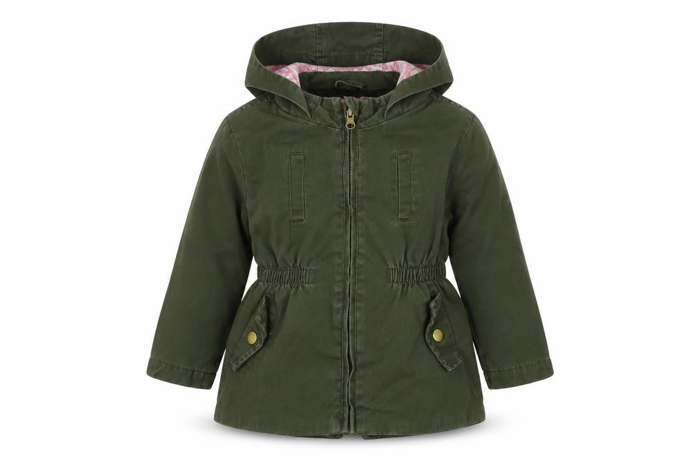 Front view of Young Dimension girls’ green jacket, size 2-3, years