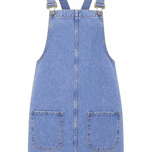Denim & Co. Womens Blue  Denim Pinafore/Dungaree Dress  Size 8
