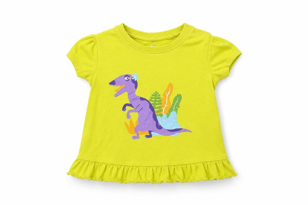 Lupilu Baby Yellow  Jersey Basic T-Shirt Size 18-24 Months  - Dinosaur