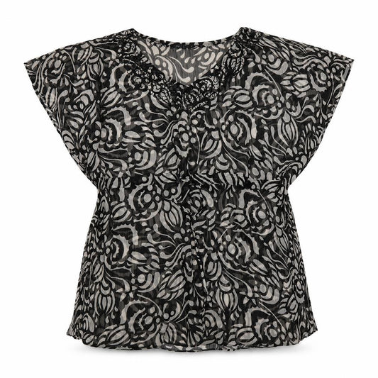 Front view of F&F women’s black paisley kaftan, size S