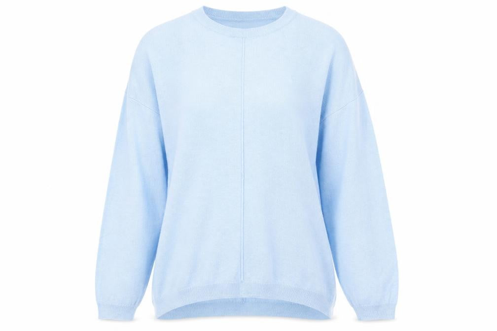 Front view of Marks & Spencer women’s blue jumper, size M