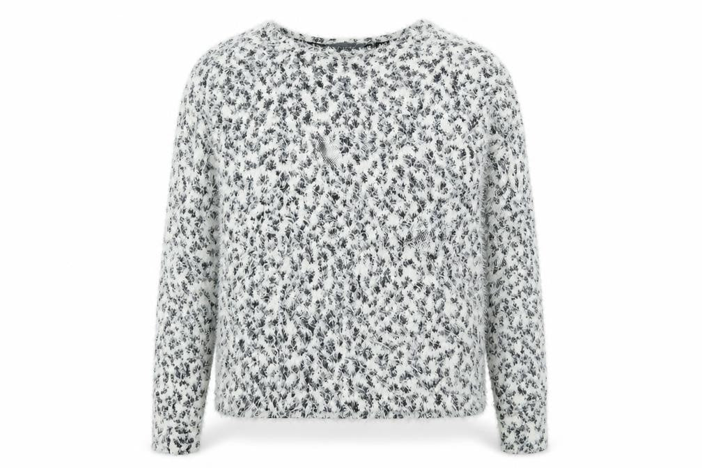 Front view of Primark women’s ivory geometric jumper, size XS