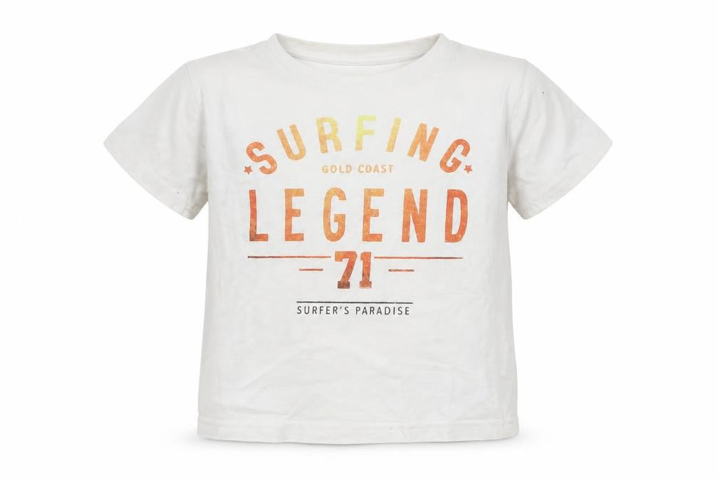 Front view of Primark boys’ white basic t-shirt, size 3-4, years