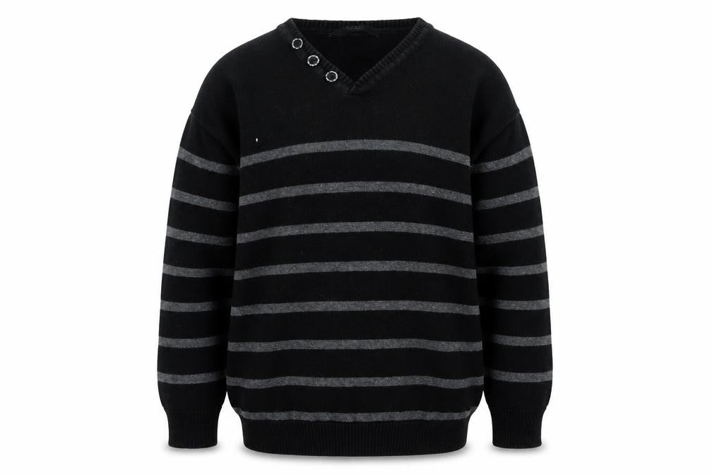 Front view of George boys’ multicoloured striped jumper, size 9-10, years