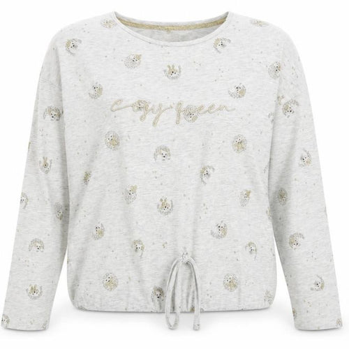 George Womens Ivory Animal Print  Top Pyjama Top Size 8