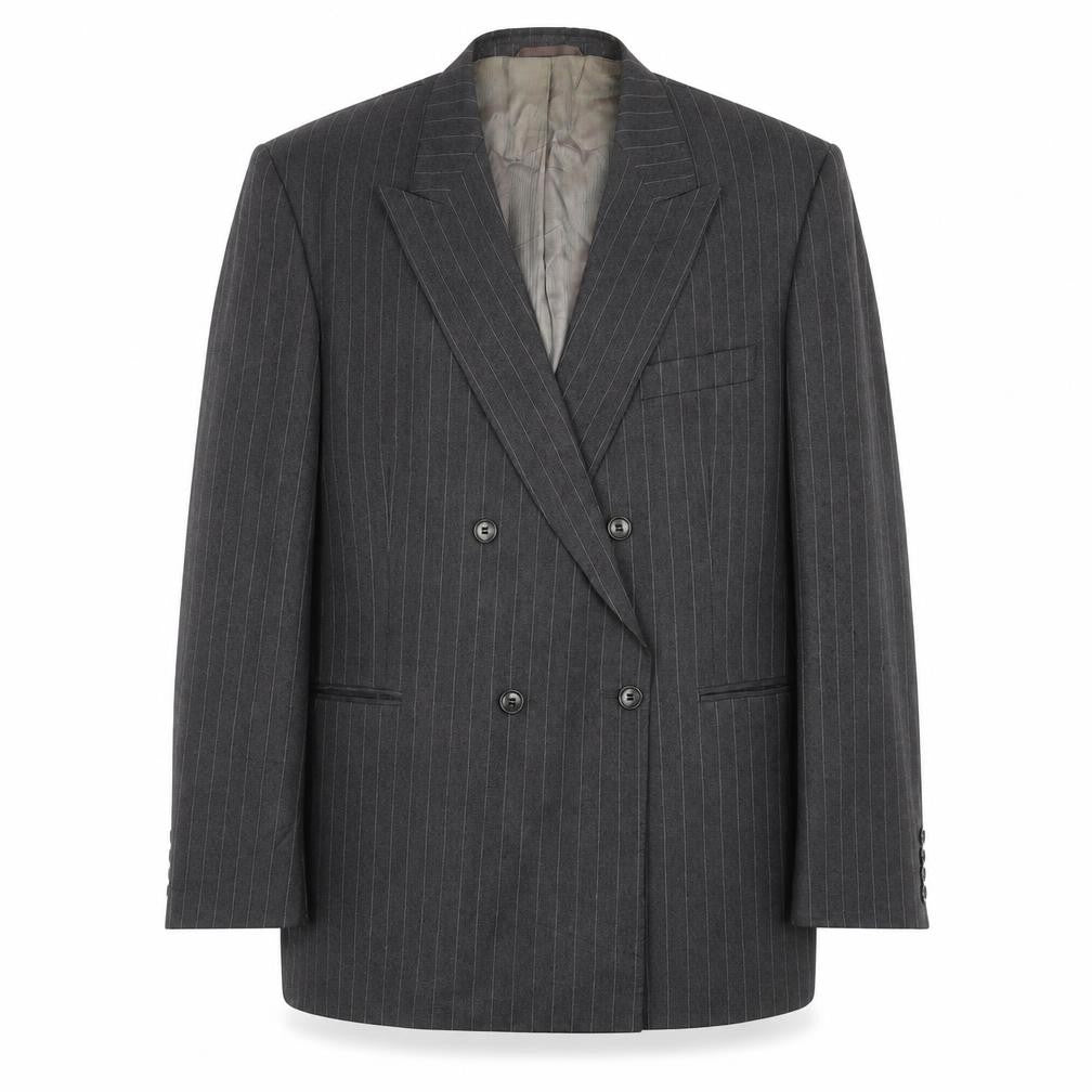 Front view of Mr Harry men’s grey striped jacket suit jacket, size 46