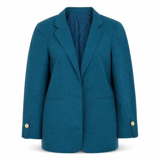 Front view of Select women’s green jacket suit jacket, size UK 14