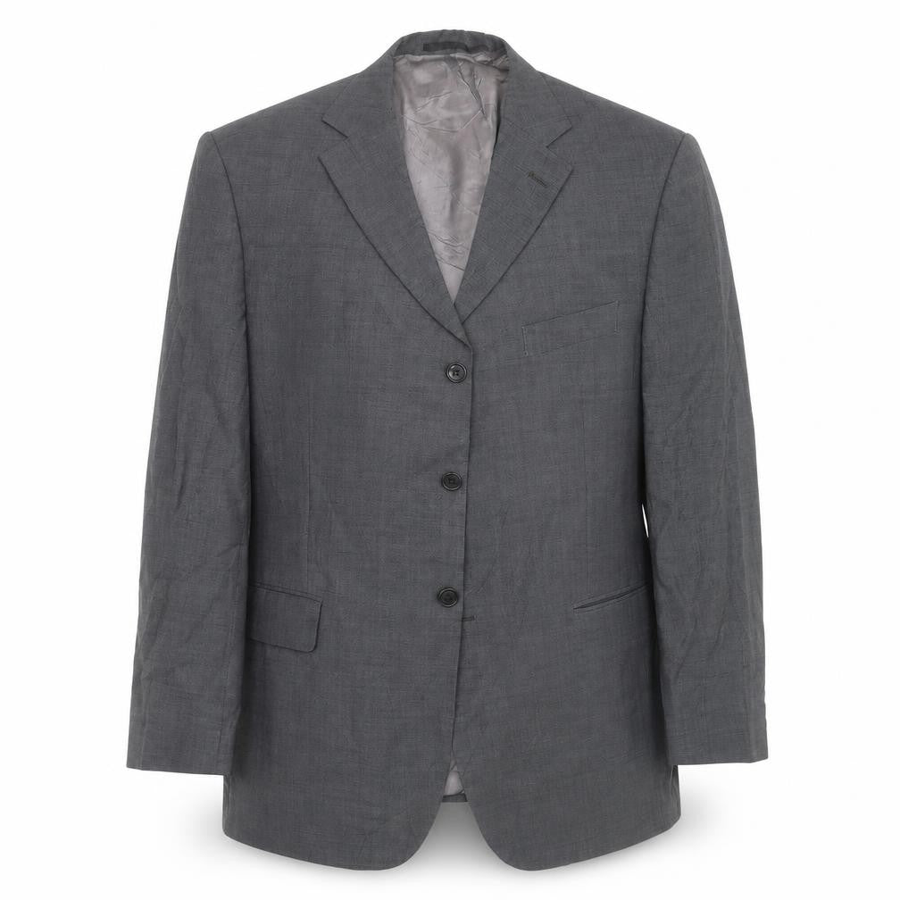Front view of Preworn men’s grey jacket suit jacket, size 44