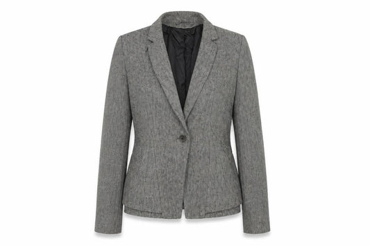 Front view of Next women’s grey jacket blazer, size UK 12