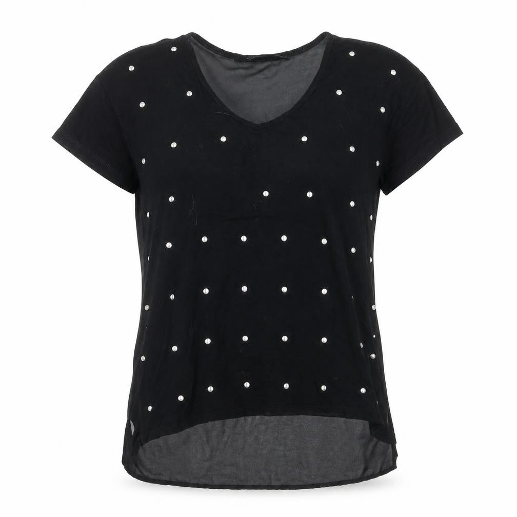 Next Womens Black   Basic T-Shirt Size 6  - sheer