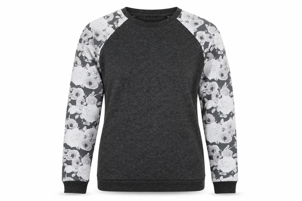 Atmosphere Womens Grey Floral  Basic T-Shirt Size 4