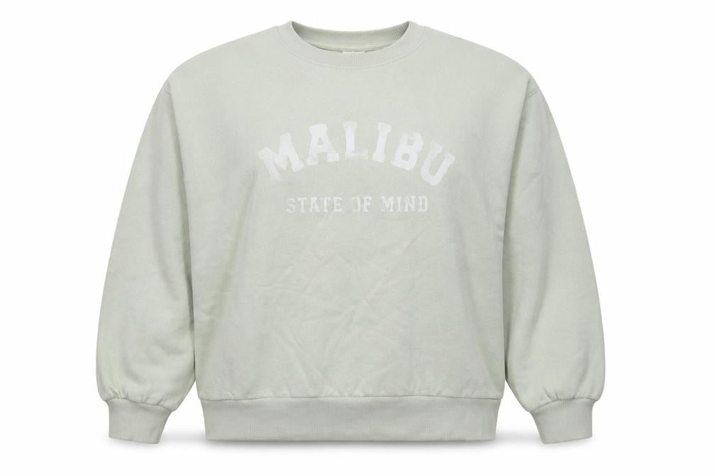 Front view of H&M men’s grey pullover sweatshirt, size S, - oversized