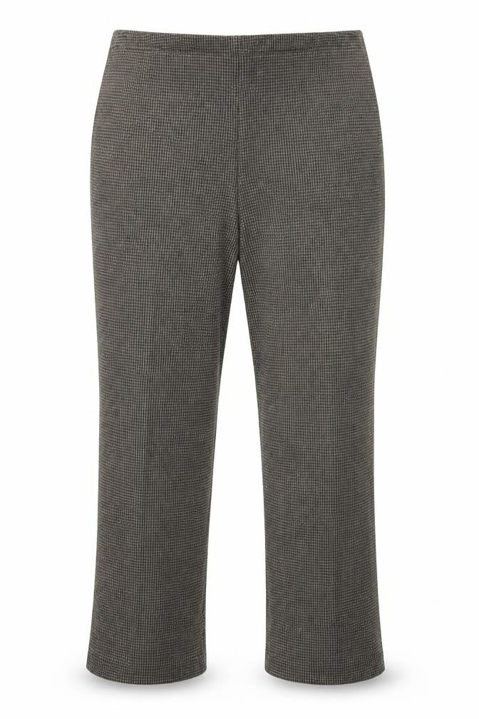 Bonmarché Womens Grey Check  Cropped Trousers Size 10 L22 in